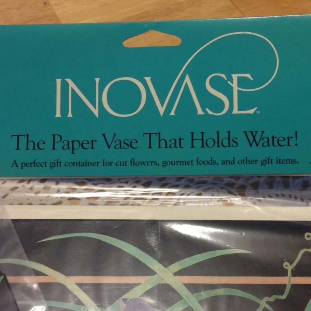 Collectible vintage inovase paper vases with plastic lining